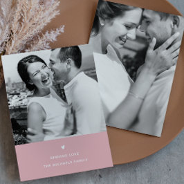 Cartão De Festividades Saudação Simples do Namorados Blush