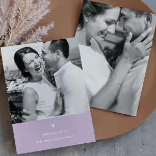 Cartão De Festividades Saudação Simples do Namorados Roxo