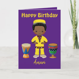 Cartão De Festividades Saudações africanas de aniversário da realeza roxa