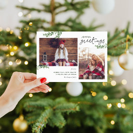 Cartão De Festividades Saudações alegres | Ramos verdes 2 Foto