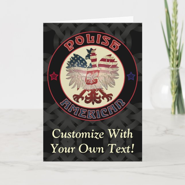 Cartão De Festividades Saudações da Águia Polonesa Americana (Frente)