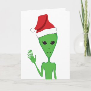 Cartão De Festividades Saudações da Alienígena de Natal
