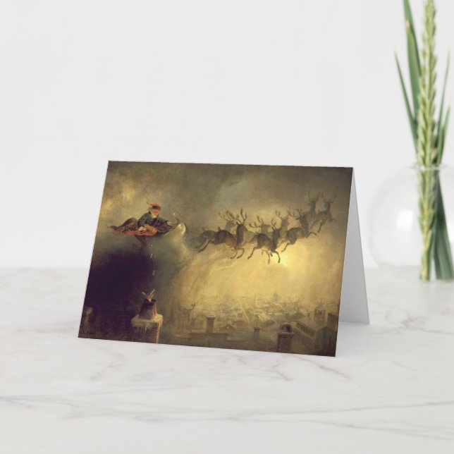 Cartão De Festividades Saudações da Estação Santa Claus (Frente)