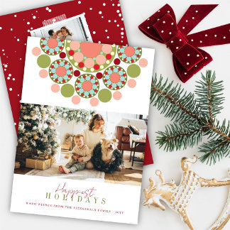 Cartão De Festividades Saudações da temporada Flor Festiva Foto Moderna