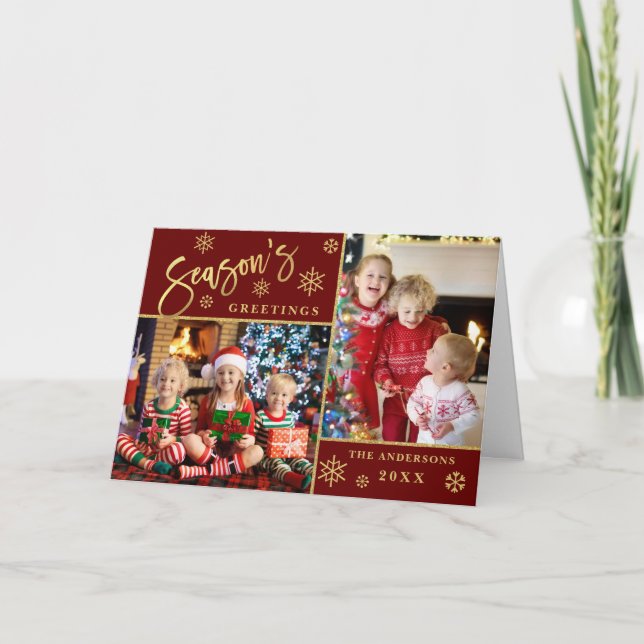 Cartão De Festividades Saudações da temporada Natal 2 FOTO Saudação (Frente)