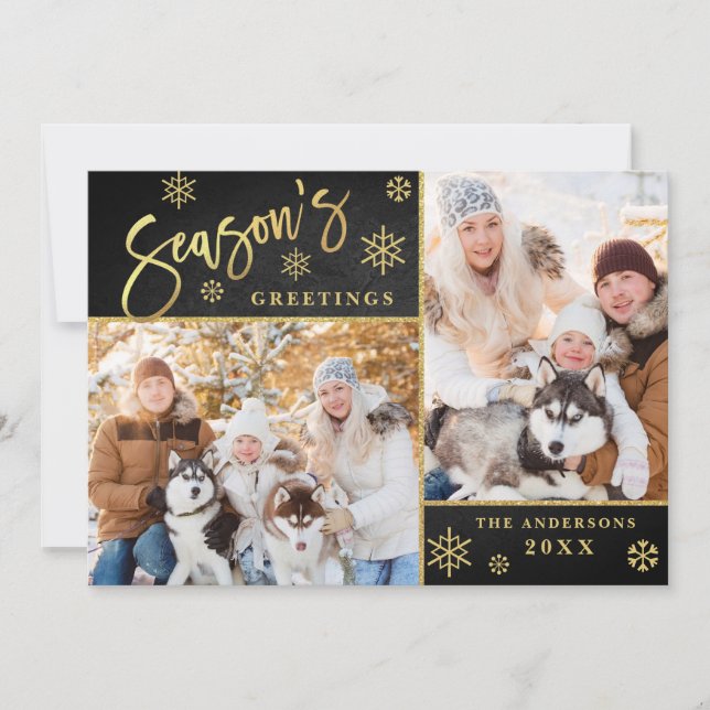 Cartão De Festividades Saudações da temporada Natal 2 FOTO Saudação (Frente)