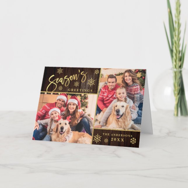 Cartão De Festividades Saudações da temporada Saudações Moderna 2 FOTO Sa (Frente)