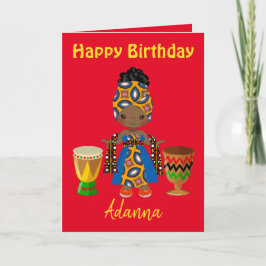 Cartão De Festividades Saudações de Aniversário Africanas 