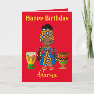 Cartão De Festividades Saudações de Aniversário Africanas 