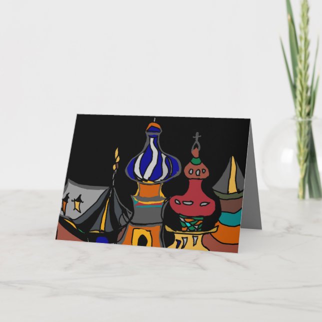 Cartão De Festividades Saudações de Ano Novo da Rússia (Frente)