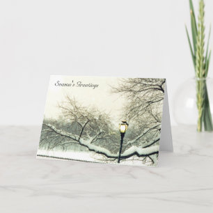 Cartão De Festividades saudações de árvore nevada