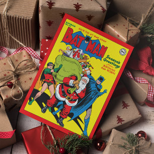 Cartão De Festividades Saudações de Batman e Robin