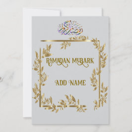 Cartão De Festividades Saudações de caligrafia em ouro Ramadã