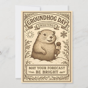 Cartão De Festividades Saudações de Dia da Marmota ao estilo Vitoriano Vi