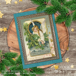 Cartão De Festividades Saudações de Feriados Antigos de Vintage Personali