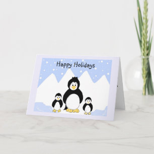 Cartão De Festividades Saudações de Férias de Pinguim