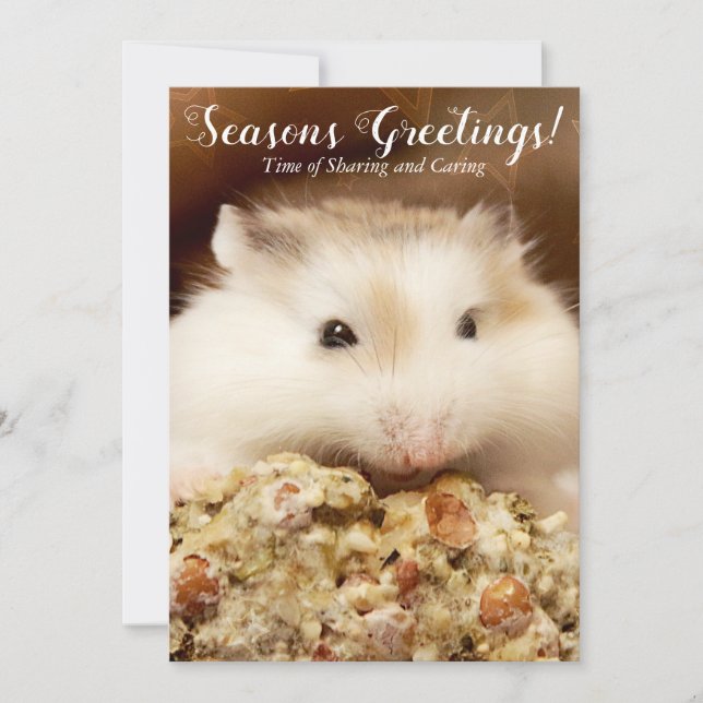 Cartão De Festividades Saudações de Fim de Ano do Hamster (Frente)