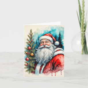 Cartão De Festividades Saudações de Fim de Ano do Papai Noel