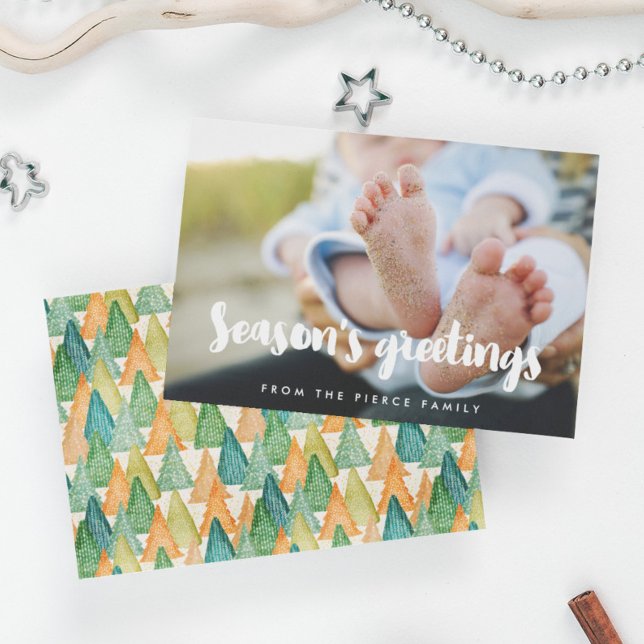 Cartão De Festividades Saudações de Fim de Ano Família Moderna Foto  (Criador carregado)