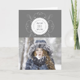 Cartão De Festividades Saudações de Fim de Ano Feliz Ano Novo Foca Foto