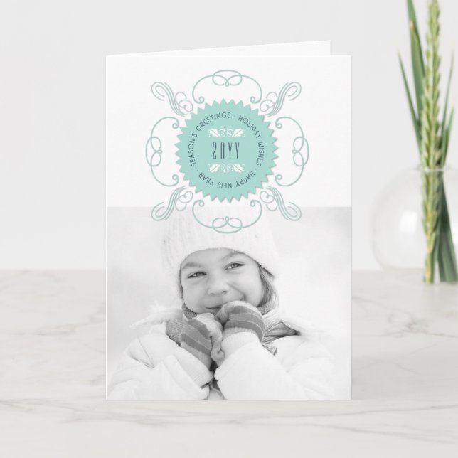 Cartão De Festividades Saudações de Fim de Ano Feliz Ano Novo Foto do Sel (Frente)