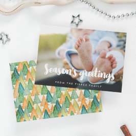 Cartão De Festividades Saudações de Fim de Ano Foto da Família Moderna 