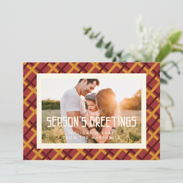 Cartão De Festividades Saudações de Fim de Ano Foto de Estilo Meados do S (Em pé/Frente)