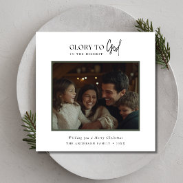 Cartão De Festividades Saudações de Foto da Família Glory To God Family