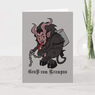 Cartão De Festividades Saudações de Krampus em Brown