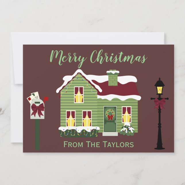 Cartão De Festividades Saudações de Natal Bem Bonito Roxas (Frente)