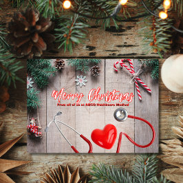 Cartão De Festividades Saudações de Natal da área da saúde com amor