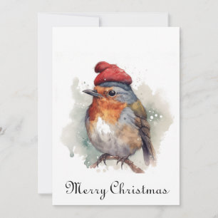 Cartão De Festividades Saudações de Natal da Família Robin em Inglês