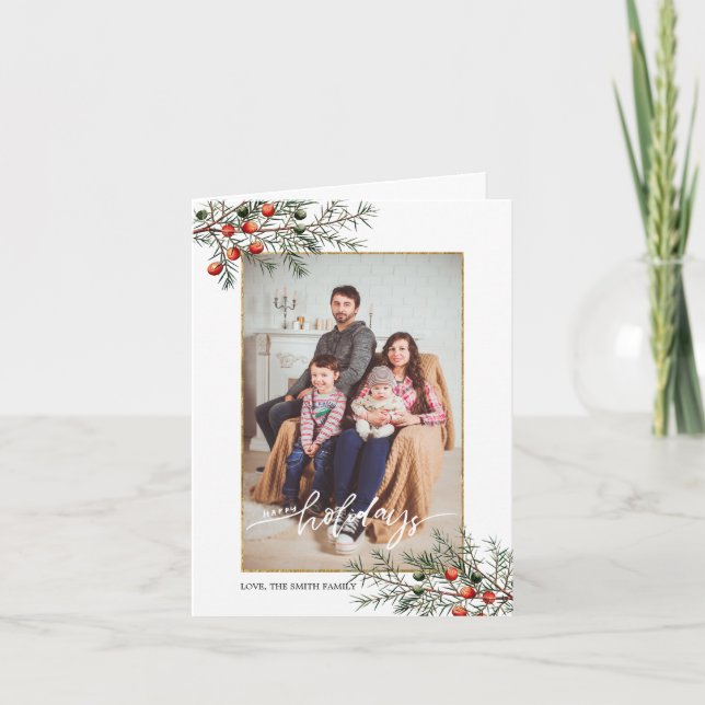 Cartão De Festividades Saudações de Natal de Juniper Frame Season 2 Foto (Frente)