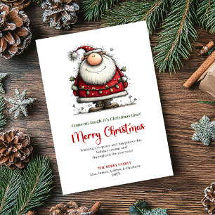 Cartão De Festividades Saudações de Natal Festivas do Papai Noel Moderno