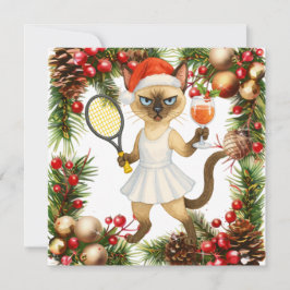 Cartão De Festividades Saudações de Natal para amantes de gatos