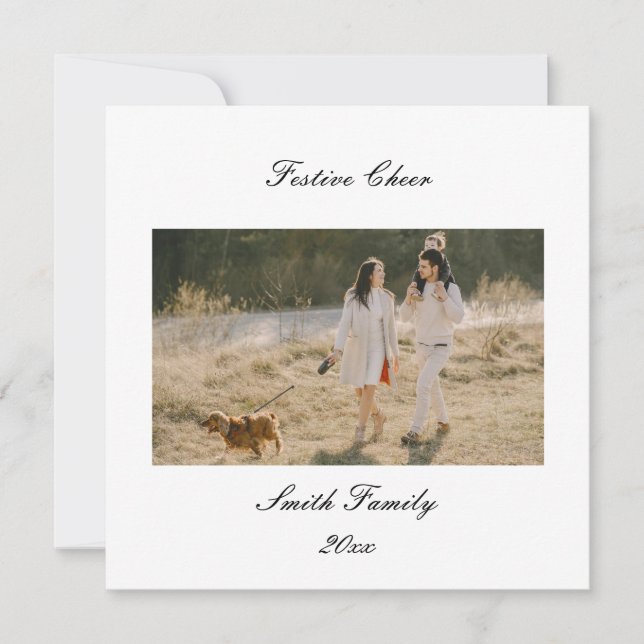 Cartão De Festividades Saudações de Natal Personalizadas e Customizadas p (Frente)