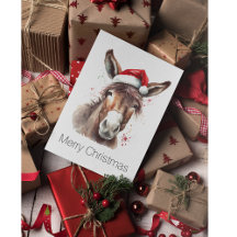 Saudações de Natal Western Merry Donkey