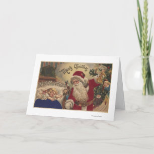 Cartão De Festividades Saudações de NatalOrnamentos de Pânico de Santa
