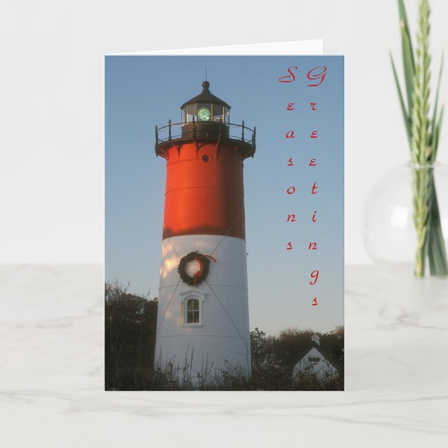 Cartão De Festividades Saudações de Nauset Lighthouse Season (Frente)