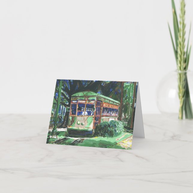 Cartão De Festividades Saudações de New Orleans Streetcar Season (Frente)