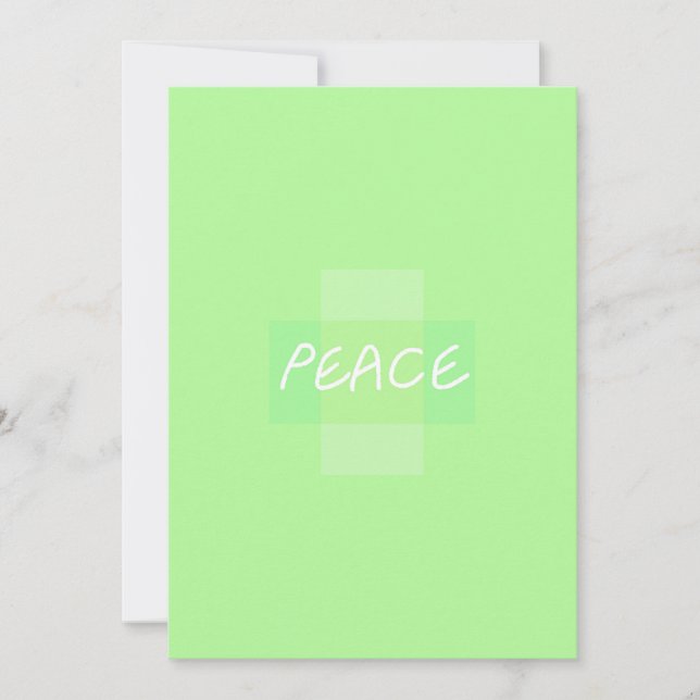 Cartão De Festividades Saudações de Paz Verde (Frente)