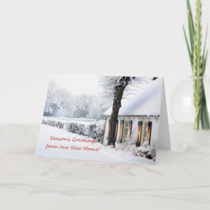 Cartão De Festividades Saudações de Season da nossa nova casa - novo ende