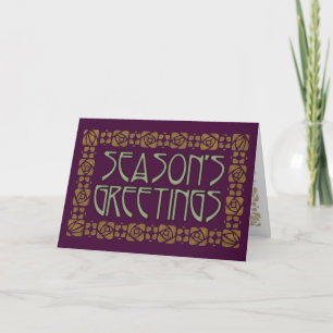 Cartão De Festividades Saudações de Temporada Art Nouveau
