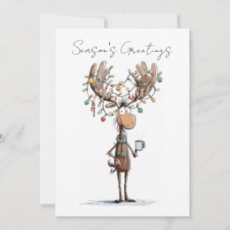 Cartão De Festividades Saudações de temporada com alce