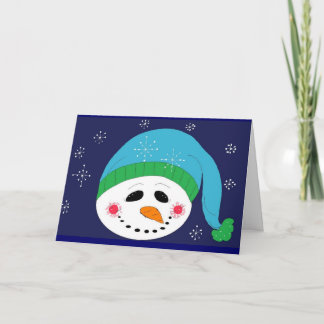Cartão De Festividades Saudações do Boneco de Neve
