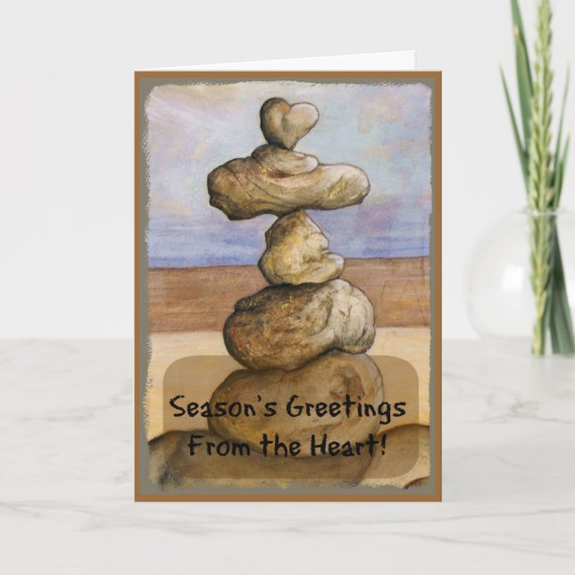 Cartão De Festividades Saudações do Coração * Costeira (Frente)