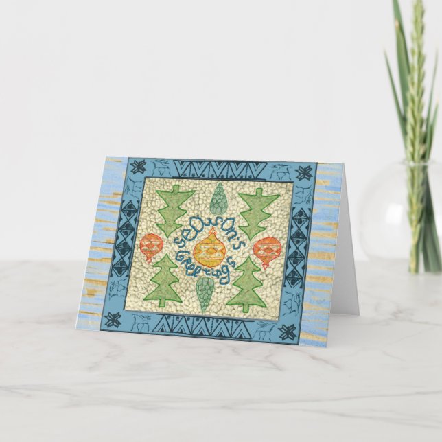 Cartão De Festividades Saudações do Norte Folk Season (Frente)