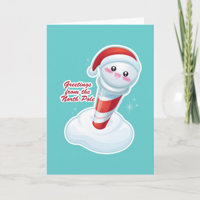Cartão De Festividades Saudações do Polo Norte (Frente)