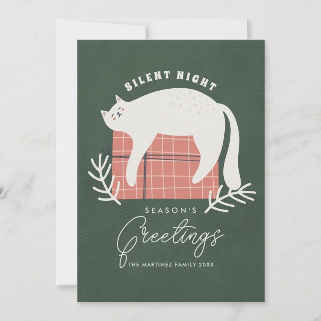 Cartão De Festividades Saudações Engraçadas de Cat Season (Frente)