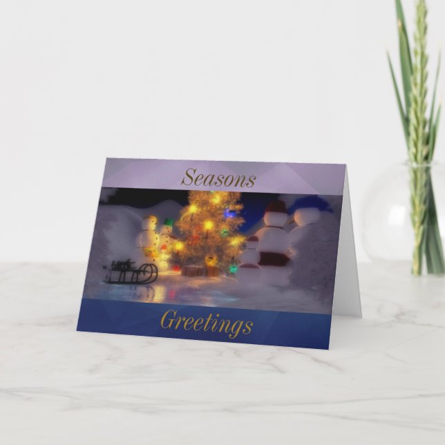 Cartão De Festividades Saudações familiares à estação (Frente)